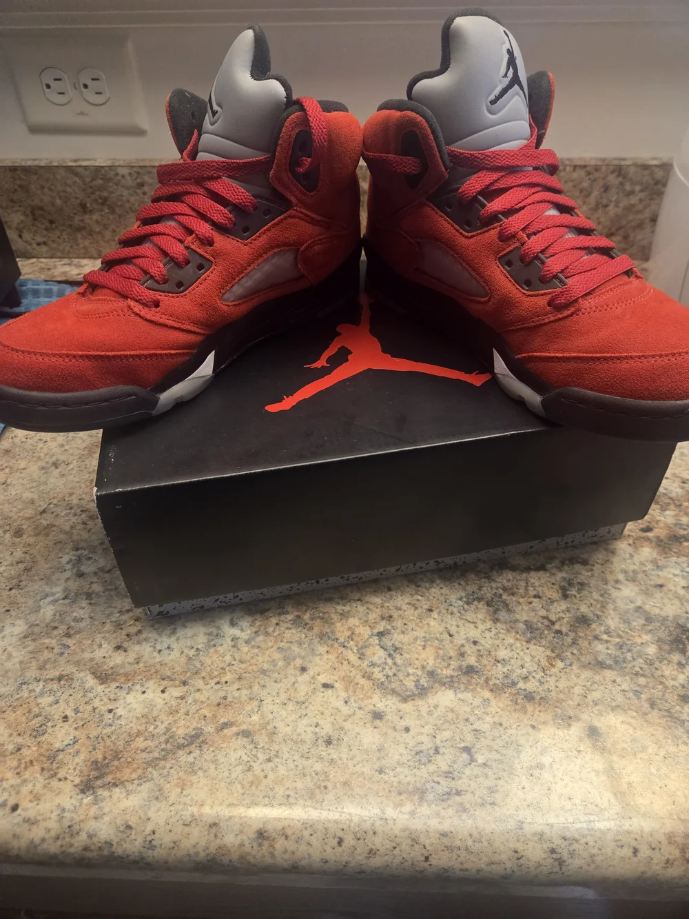 Air Jordan 5 Retro Red Suede Sneakers